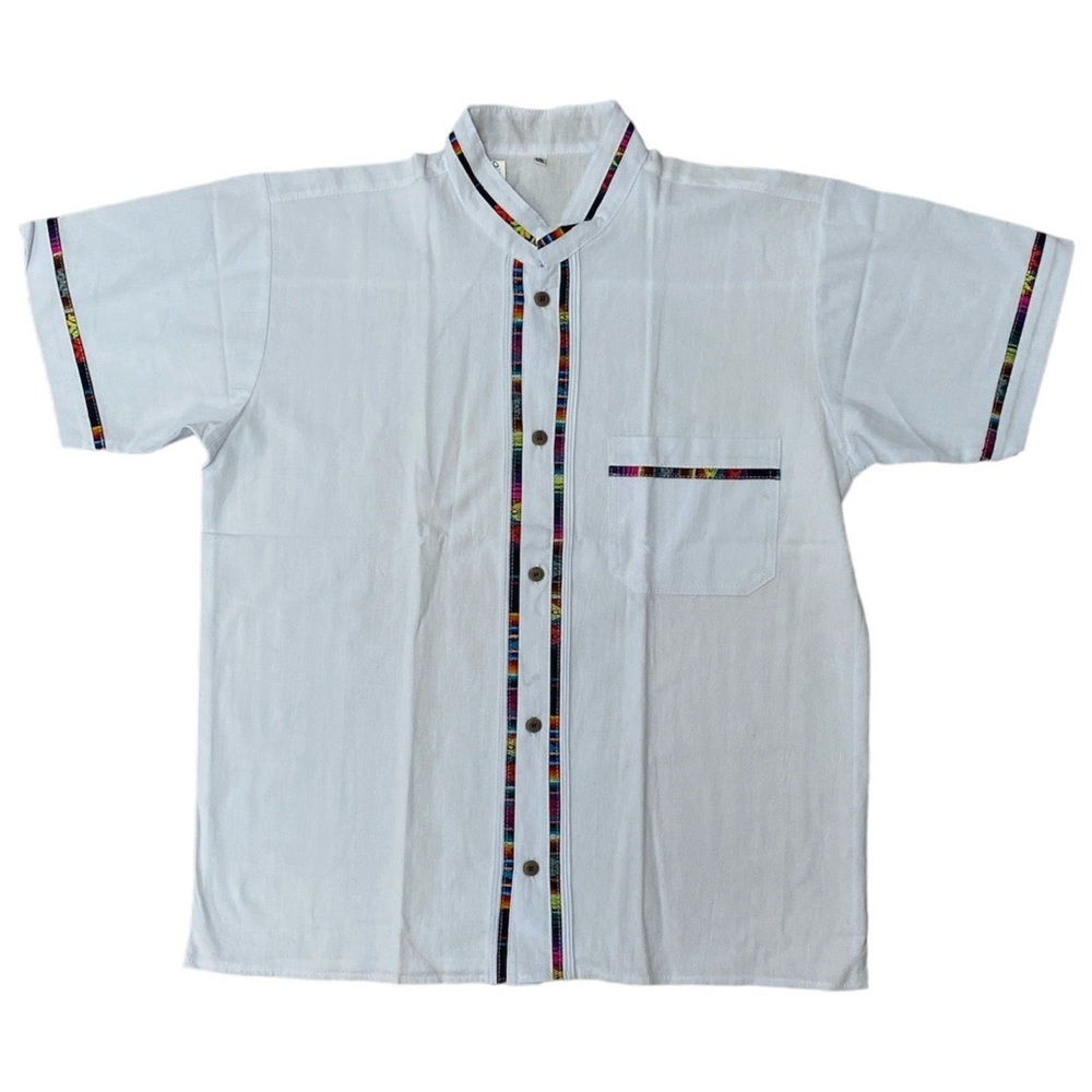 Men’s White Guayabera Coralillo Style
